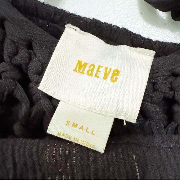 Anthropologie Abilene Maxi Crochet Fringe Tassel Black Dress Small - Picture 10 of 16